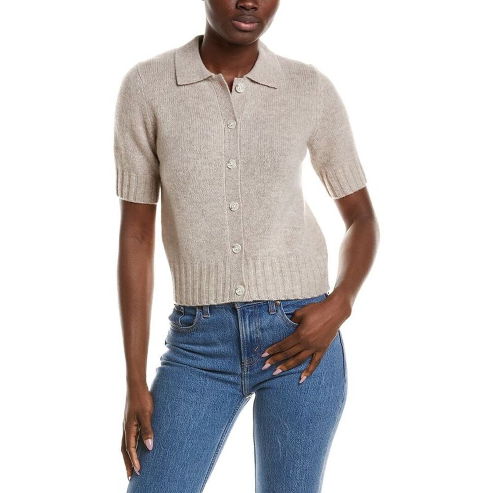 Naadam Womens  Premium 100% Cashmere Collared Cardigan, Brown